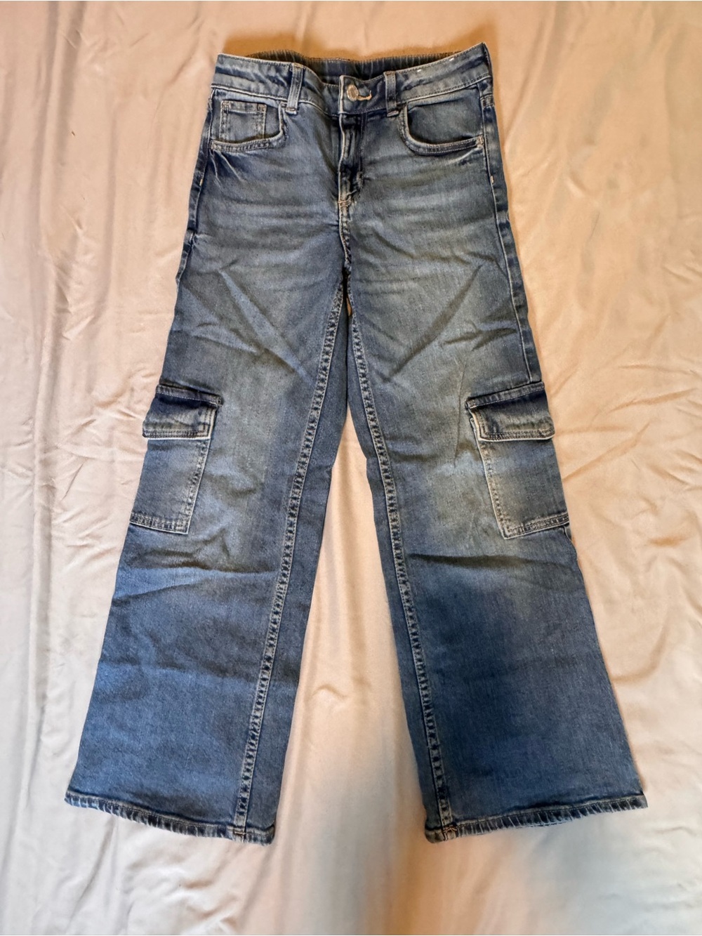H&M Light Blue Cargo Bootcut Jeans for Kids
